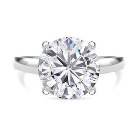 Moissanit Ring, 925 Silber rhodiniert (Größe 16.00) ca. 6.00 ct