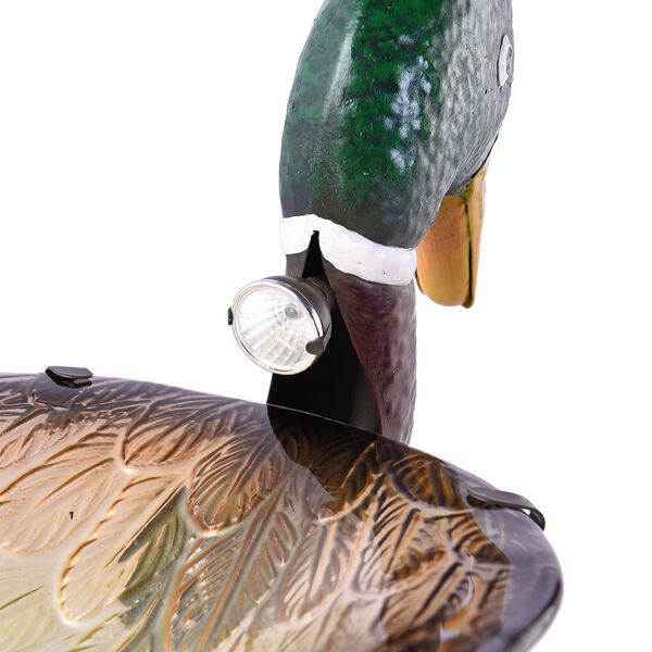 Garten Ente Vogeltr&auml;nke mit Solarleuchten, Gr&ouml;&szlig;e: 44x21x71 cm, Mehrfarbig image number 3