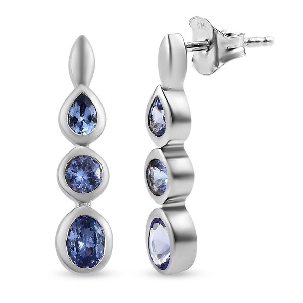 Tansanit Ohrh&auml;nger in Silber 1,31 Ct image number 4
