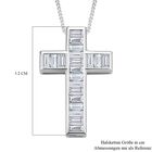 Moissanit Kreuz-Anhänger mit Kette, 925 Silber rhodiniert ca. 2.30 ct image number 5