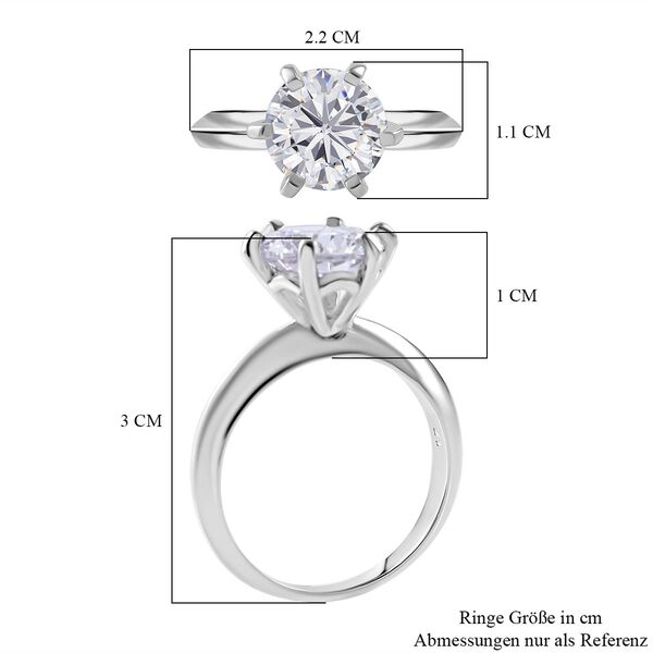 LUSTRO STELLA - Weißer Zirkonia Ring 925 Silber rhodiniert (Größe 17.00) image number 4