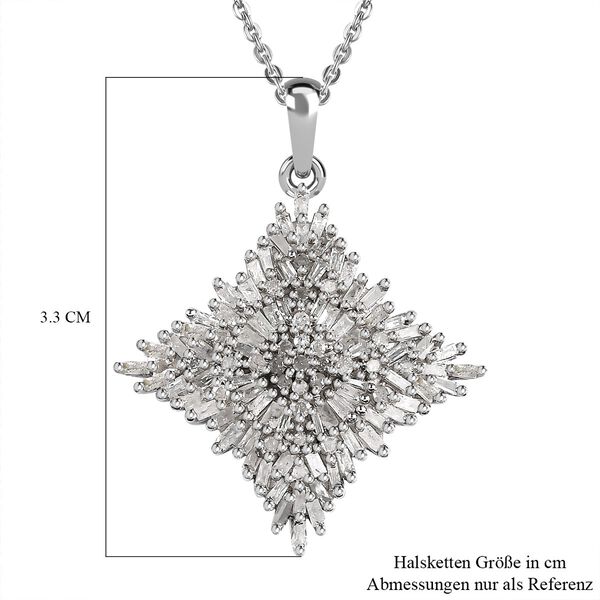 Diamant-Anhänger mit 50 cm langer Kette - 1 ct. image number 7