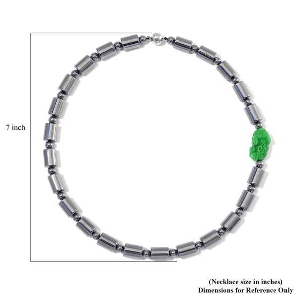 Gr&uuml;ne Jade und Terahertz Halskette, 50 cm - 340 ct. image number 5