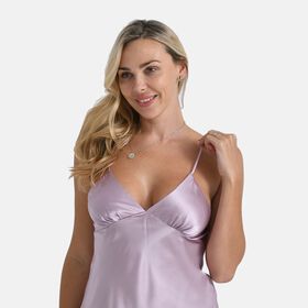 LA MAREY Seidentop aus Maulbeerseide, Gr&ouml;&szlig;e S, Lila