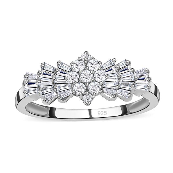 Moissanit Ballerina Ring, 925 Silber rhodiniert - 1,11 ct. image number 4