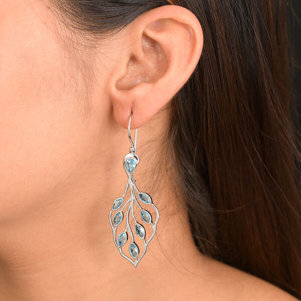 Sajen Silber - Schweizer Blauer mystisher Quarz Ohrringe 925 Silber rhodiniert ca. 5.44 ct image number 3