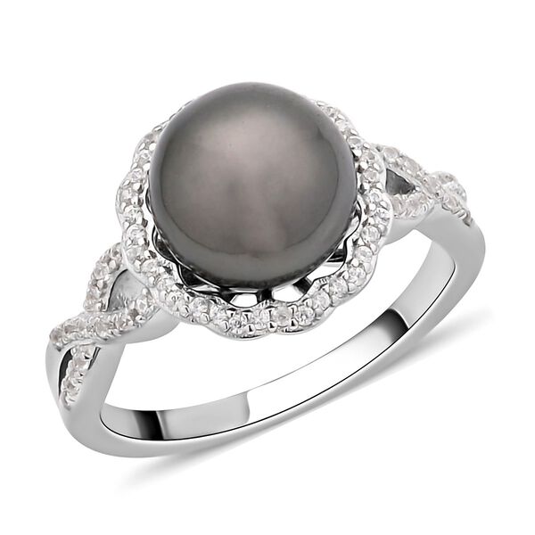 Tahiti Perle und wei&szlig;er Zirkon-Ring image number 4