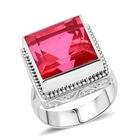 Padparadscha Quarz Triplette Ring 925 Silber (Gr&ouml;&szlig;e 20.00) ca. 19,33 ct