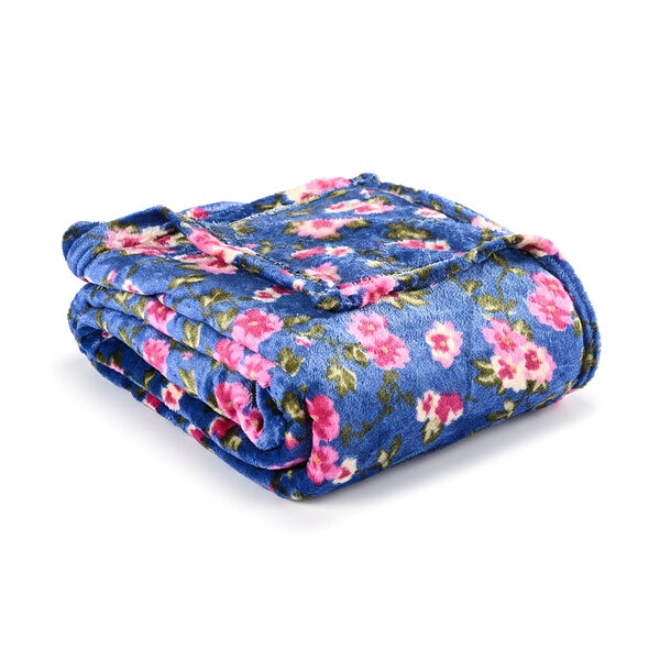 LIVMORE Flanell Decke, 150 x 220 cm, Pink Blau image number 2