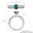 London Blau Topas und Zirkon Ring 925 Silber platiniert  ca. 1,70 ct image number 6