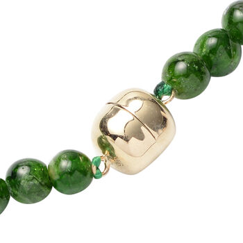 Nat&uuml;rliche Chromdiopsid-Halskette, 45 cm, 375 Gelbgold ca. 263,84 ct