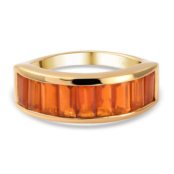 Purpurroter Feueropal-Ring, 925 Silber Gelbgold Vermeil (Gr&ouml;&szlig;e 18.00) ca. 1,45 ct