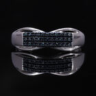 Blauer Diamant Ring, 925 Silber platiniert, (Größe 20.00), ca. 0.15 ct image number 5