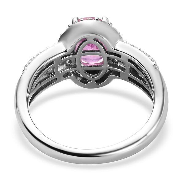 Premium Ilakaka Rosa Saphir und Zirkon-Ring, 925 Silber platiniert, 2,30 ct. image number 6