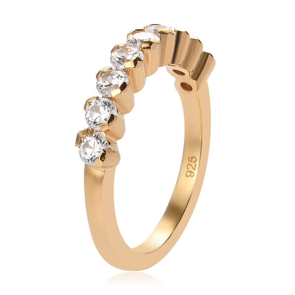 LUSTRO STELLA Hergestellt mit ZIRKONIA Band Ring 925 Silber 585 Vergoldet (Gr&ouml;&szlig;e 16.00) ca. 1,50 ct image number 5