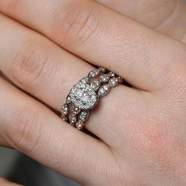 New York Kollektion - 3er-Set  I1 GH Diamant Ring in 585 Wei&szlig;gold- 1 ct. image number 7