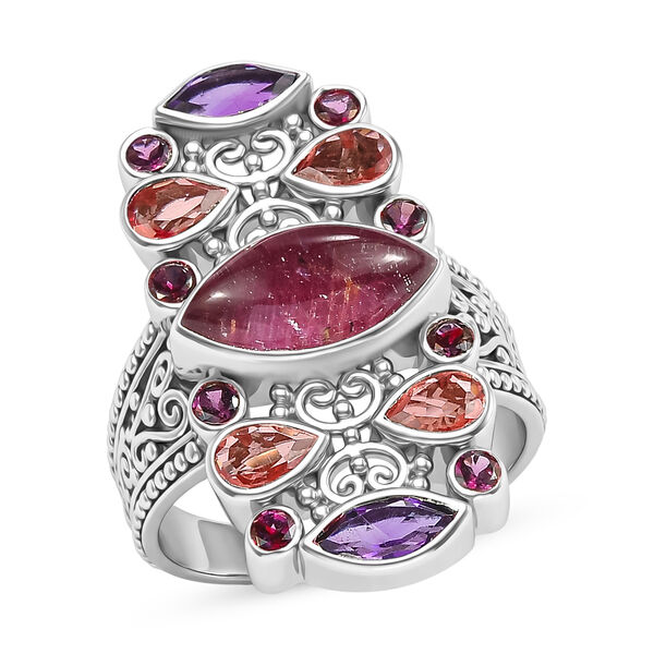 Sajen Silber-Quarz Dublett Himmlischer Rubin, Regenbogen mystischen Quarz Ring 925 Silber rhodiniert (Gr&ouml;&szlig;e 19.00) ca. 4.70 ct image number 3