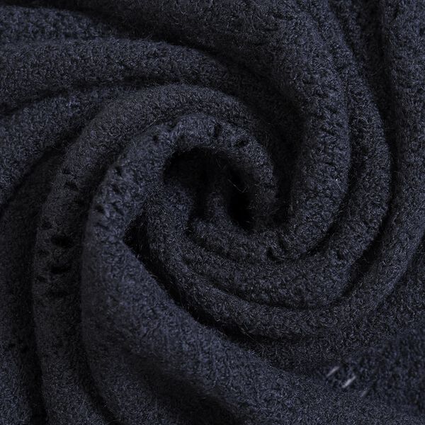 Strickschal mit Quasten und Perlen, Schwarz image number 3