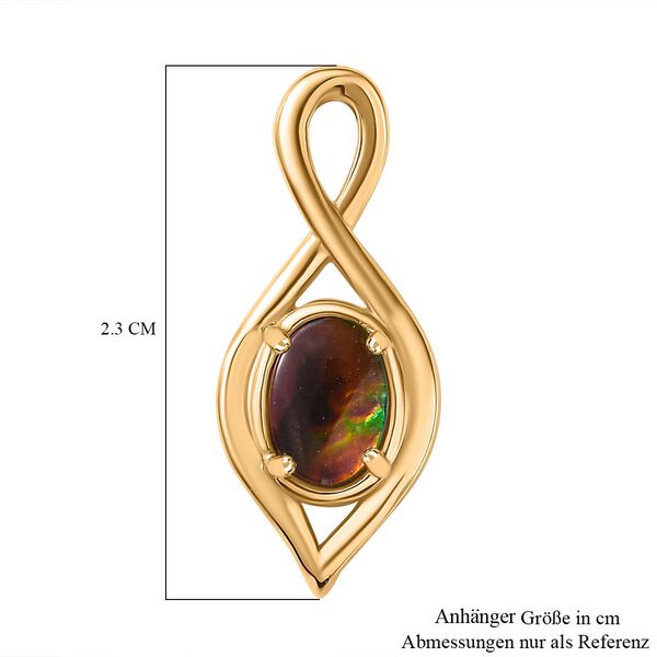 Ammolit Anh&auml;nger 925 Silber 750 Gelbgold Vermeil ca. 0,78 ct. image number 6