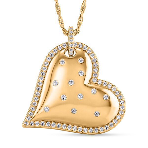 Wei&szlig;er Zirkonia Halskette ca. 52 cm Nickelfreies Messing 0.20 ct