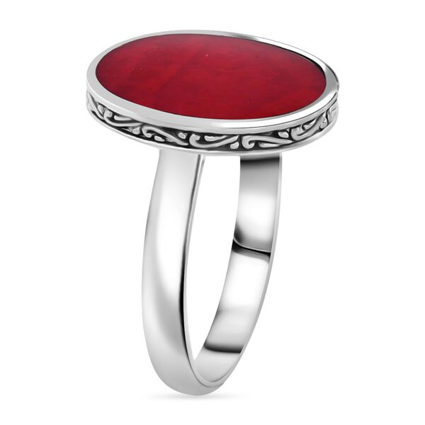 Royal Bali - Koralle Ring, 925 Silber (Gr&ouml;&szlig;e 19.00) image number 3