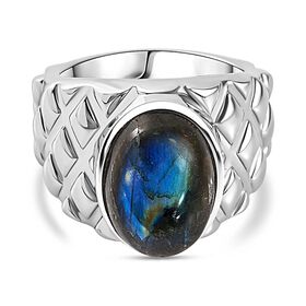 Labradorit Ring Messing (Größe 17.00) ca. 6,95 ct