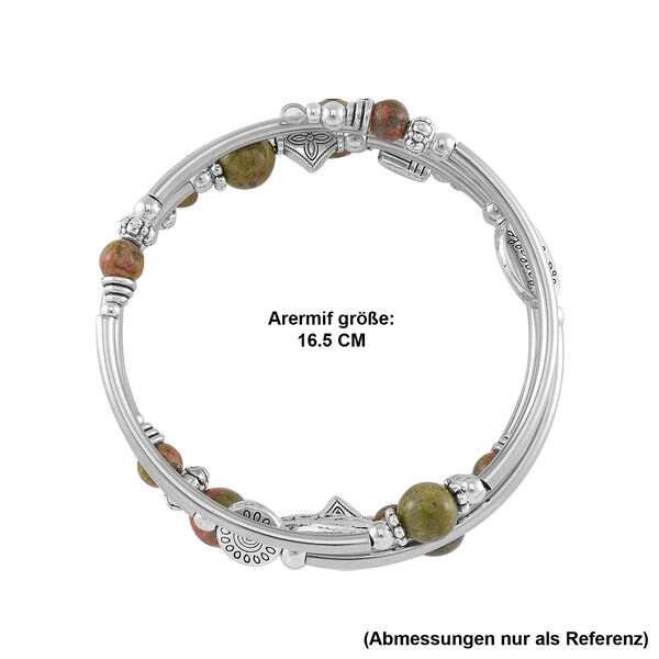 Flexibles und schwarz oxidiertes Unakite Armband - 40 ct. image number 6