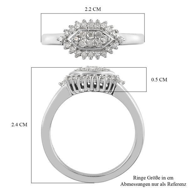 Diamant Cluster Ring 925 Silber platiniert  ca. 0,25 ct image number 6