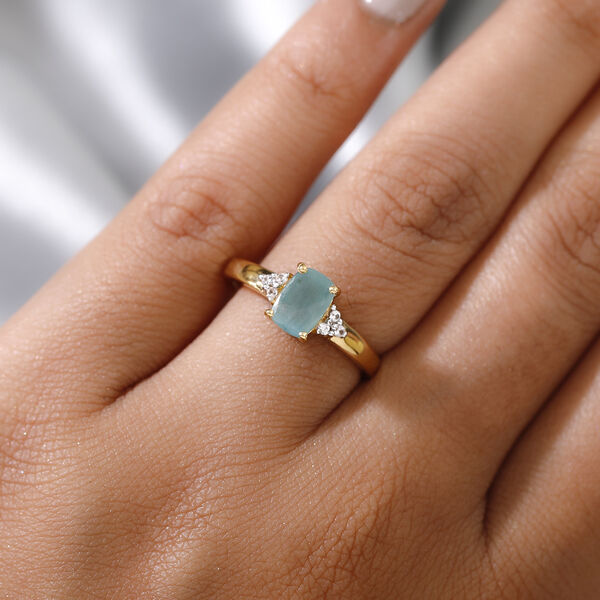 Grandidierit und Zirkon Ring 925 Silber vergoldet  ca. 1,01 ct image number 3