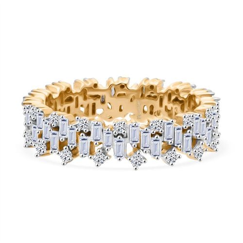 LUXURIANT DIAMOND - Lab Grown Diamant SI-GH SGL zertifiziert Ring, 925 Silber 750 Gelbgold Vermeil (Größe 17.00) ca. 1,00 ct image number 0