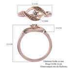 Champagner Diamant Ring 925 Silber Rosegold Vermeil image number 5