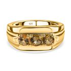 Natürlicher goldener Tansanit Ring, 925 Silber Gelbgold Vermeil (Größe 18.00) 1,05 Carat ca. 1.16 ct