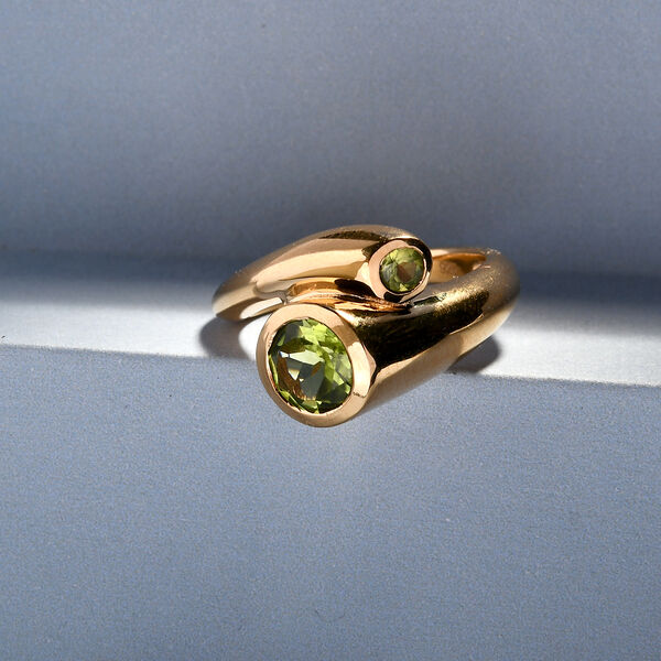 Natürlicher Peridot-Ring, 925 Silber vergoldet  ca. 1,51 ct image number 2