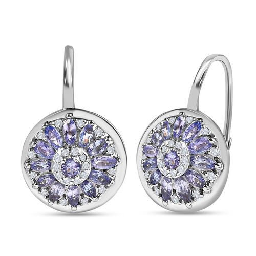 Tansanit und Zirkon Cluster Ohrringe - 2,67 ct. image number 0