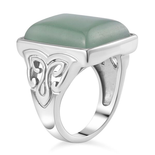 Grüner Aventurin Ring, 316L Edelstahl, (Größe 16.00), ca. 5.00 ct image number 5