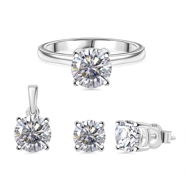 EINMALIGES ANGEBOT - Moissanit Schmuckset 925 Silber ca. 3.80 ct