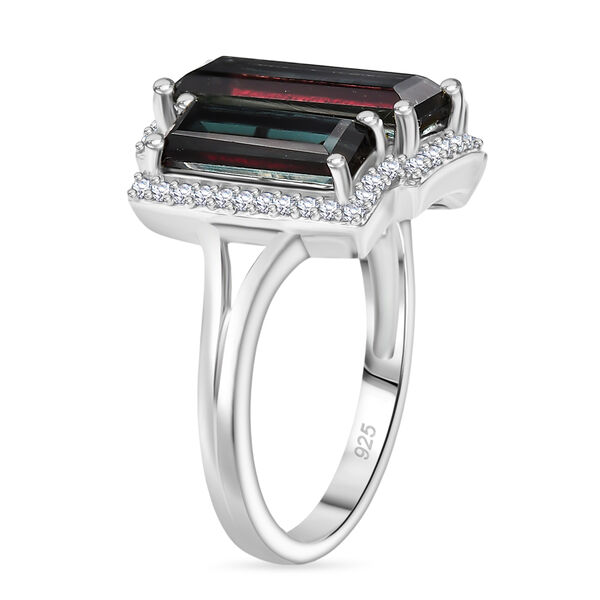 Farbwechsel Alexandrit Triplett Quarz und Zirkon Ring - 5,10 ct. image number 4
