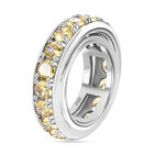 Gelber Zirkonia Ring Messing platiniert (Größe 17.00)