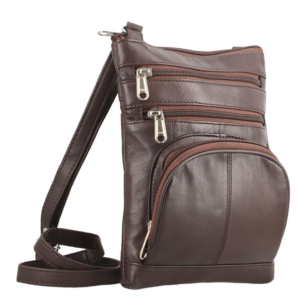 Crossbody Tasche aus 100% echtem Leder, Braun image number 3
