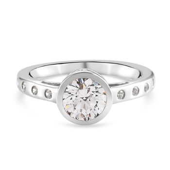 LUSTRO STELLA Hergestellt mit Feinster ZIRKONIA Solit&auml;r Ring 925 Silber platiniert (Gr&ouml;&szlig;e 16.00) ca. 1,76 ct