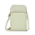 Designer-Umhängetasche mit Kartenfächern und RFID-Schutz und verstellbarem Riemen, 18 x 11 x 8 cm, Beige