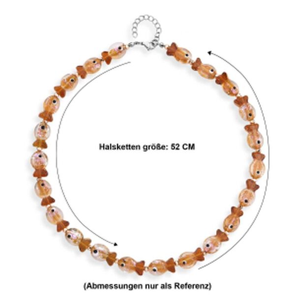 Champagnerfarbene 52cm Halskette im Murano-Stil image number 6