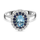 Espirito Santo Aquamarin und blauer Saphir-Ring, 925 Silber platiniert  ca. 1,40 ct image number 0