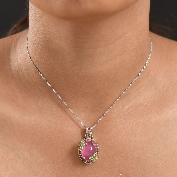 D'Joy Maulbeer Mondstein, Peridot Schmuckset ca. 50 cm 925 Silber rhodiniert, 925 Silber Rhodiniert und 750 Gelbgold Vermeil ca. 12.50 ct image number 3