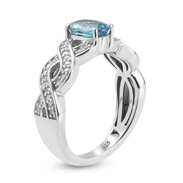 Kambodschanischer, blauer und weißer Zirkon-Ring - 1,64 ct. image number 5