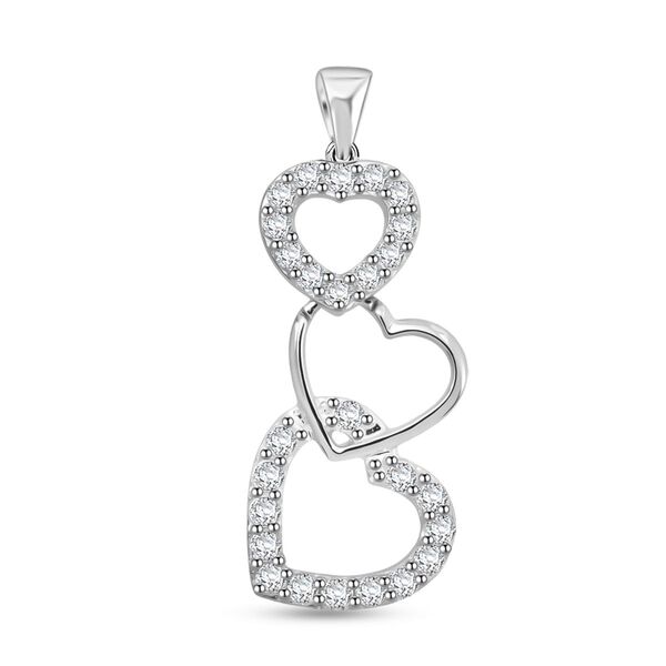 Lustro Stella Wei&szlig;er Zirkonia Anh&auml;nger 925 Silber rhodiniert