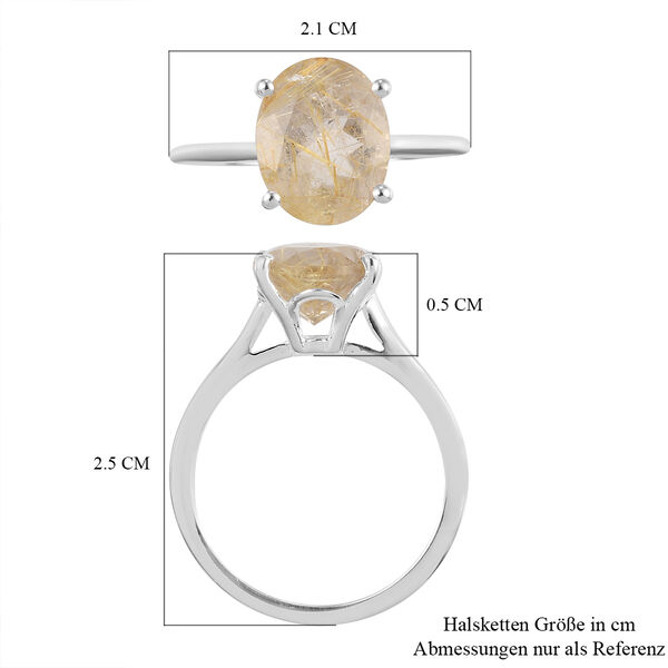Goldener Rutil-Quarz-Ring, 925 Silber ca. 2,39 ct image number 7
