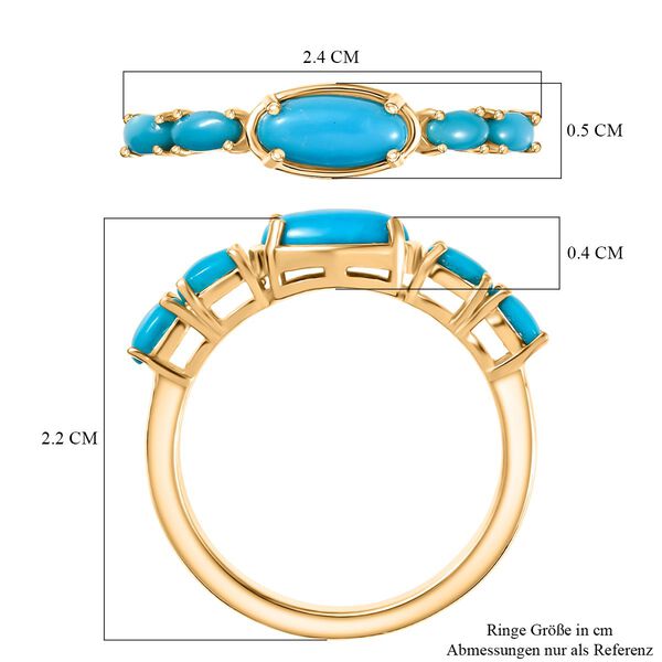 D'Joy AA Sleeping Beauty Türkis Ring 925 Silber 750 Gelbgold Vermeil (Größe 21.00) ca. 0,97 ct image number 7