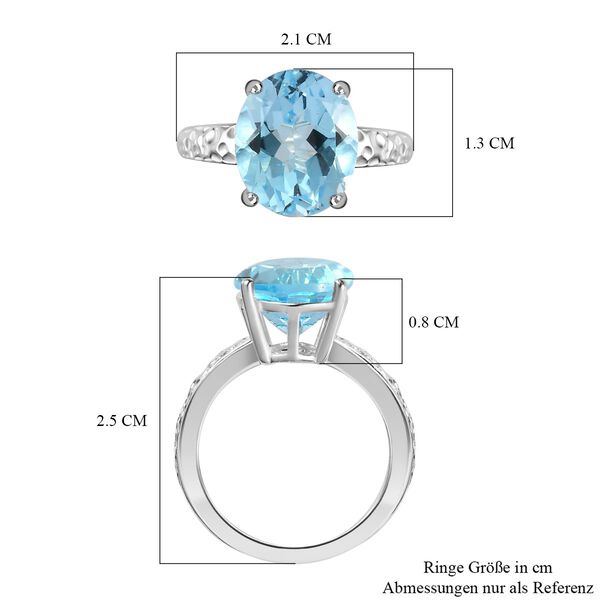 Himmelblauer Topas Ring 925 Silber (Gr&ouml;&szlig;e 16.00) ca. 5,61 ct image number 7