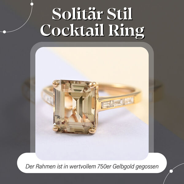 ILIANA AAA Turkizit und SI GH  Diamant Ring  in 750 Gelbgold - 4,35 ct. image number 2